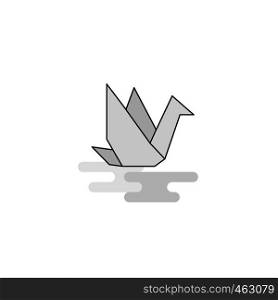 Bird Web Icon. Flat Line Filled Gray Icon Vector