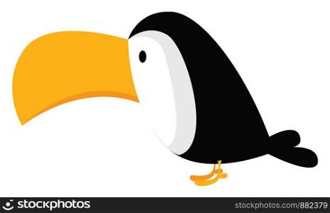 Bird with big beak, illustration, vector on white background.
