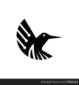 bird with technology logo template