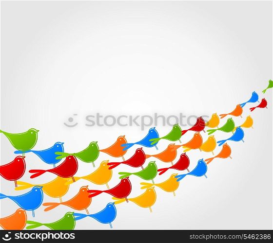 bird5. Birds fly flight on the sky. A vector illustration