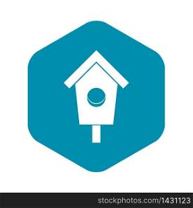 Birdhouse icon in simple style isolated on white background. Bird symbol vector illustration. Birdhouse icon, simple style