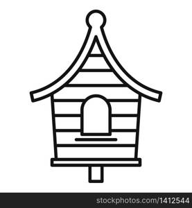 Birdhouse icon. Outline birdhouse vector icon for web design isolated on white background. Birdhouse icon, outline style