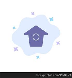 Birdhouse, Tweet, Twitter Blue Icon on Abstract Cloud Background