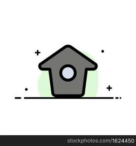 Birdhouse, Tweet, Twitter  Business Flat Line Filled Icon Vector Banner Template