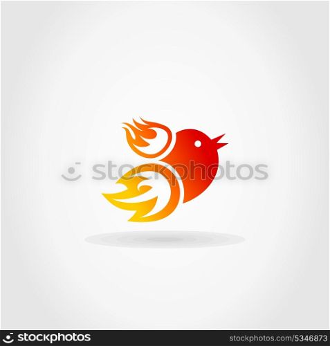 Birdie from fire. A vector illustration