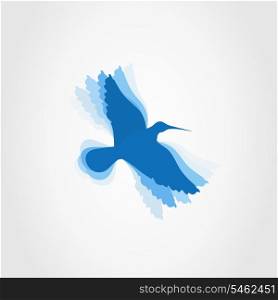 Birdie3. Small blue birdie on a grey background. A vector illustration