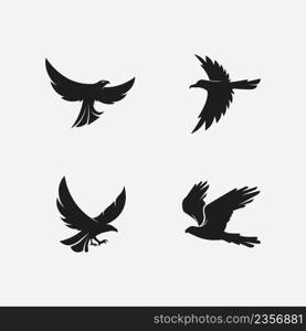 Birds and swallow dove logo design and vector animal wings and flying bird