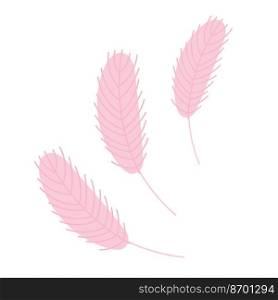  Birds feather isolated on a white background. Chicken or goose feather. Design for Easter, Christmas, postcards, stickers. Flat vector illustration. Chicken or goose feather. Flat vector illustration