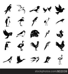 Birds icon set. Simple set of birds vector icons for web design isolated on white background. Birds icon set, simple style