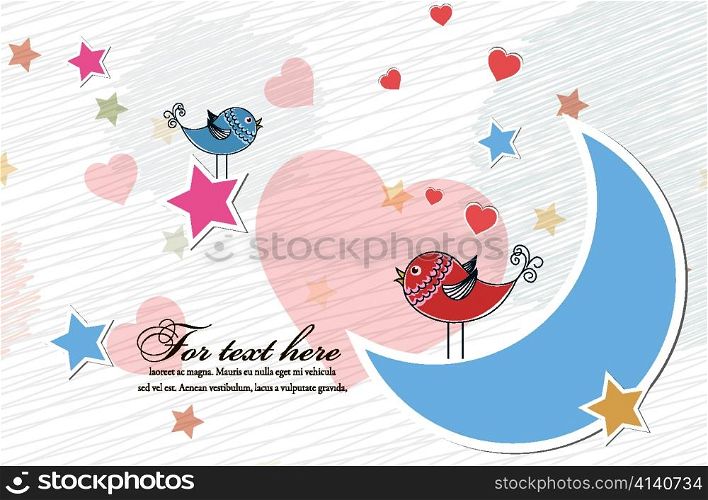birds in love vector illustration