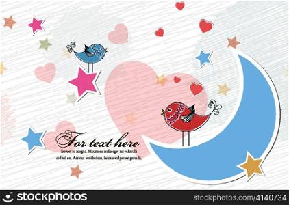birds in love vector illustration