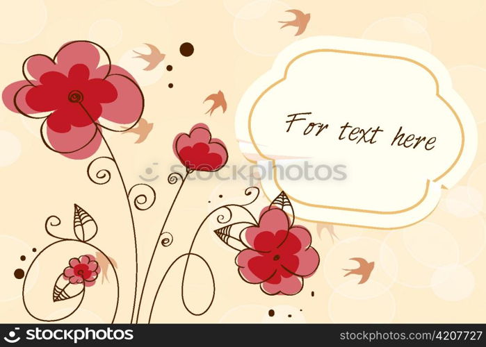 birds with floral vector illustration