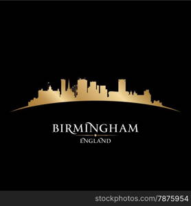 Birmingham England city skyline silhouette. Vector illustration