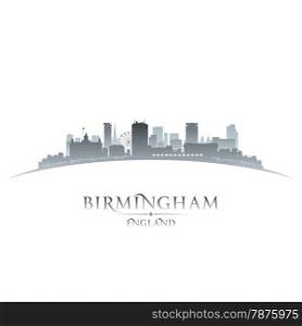 Birmingham England city skyline silhouette. Vector illustration