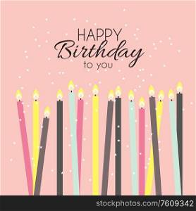 Birthday Background with Candles. Vector Illustration EPS10. Birthday Background with Candles. Vector Illustration