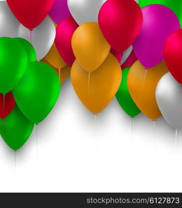 Birthday Background with Colorful Balloons for Your Party . Illustration Birthday Background with Colorful Balloons for Your Party - Vector