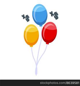 Birthday balloons icon isometric vector. Balloon color. Party gift. Birthday balloons icon isometric vector. Balloon color