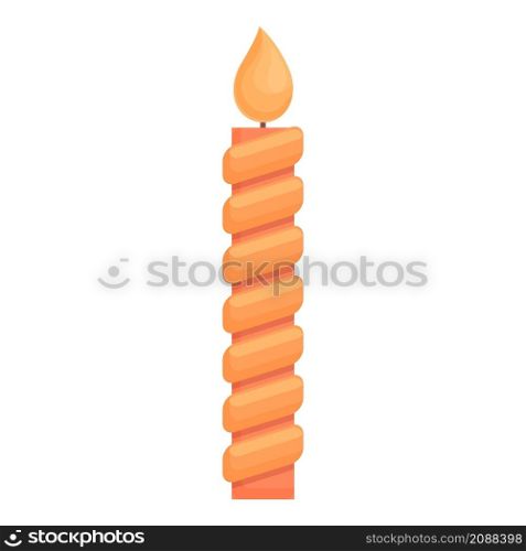 Birthday burning candle icon cartoon vector. Cupcake flame. Party cake. Birthday burning candle icon cartoon vector. Cupcake flame