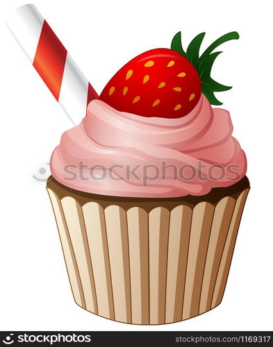 Birthday cake cartoon isolated on white background