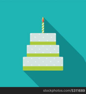 Birthday Cake Flat Icon for Your Design, Vector Illustration Eps10. Birthday Cake Flat Icon for Your Design, Vector Illustration