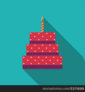 Birthday Cake Flat Icon for Your Design, Vector Illustration Eps10. Birthday Cake Flat Icon for Your Design, Vector Illustration
