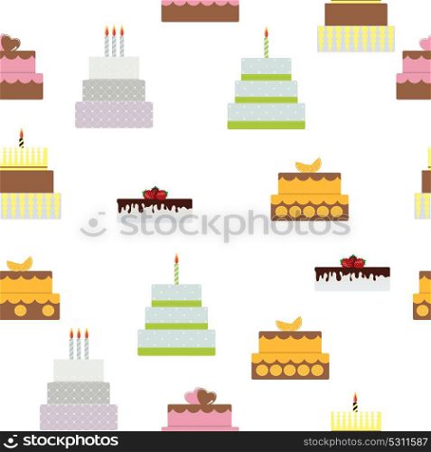 Birthday Cake Flat Icon Seamless Pattern Background for Your Design, Vector Illustration Eps10. Birthday Cake Flat Icon Seamless Pattern Background for Your Des