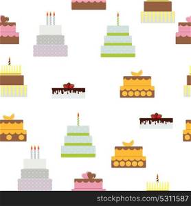 Birthday Cake Flat Icon Seamless Pattern Background for Your Design, Vector Illustration Eps10. Birthday Cake Flat Icon Seamless Pattern Background for Your Des
