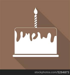Birthday Cake Flat Web Icon Vector Illustration EPS10. Birthday Cake Flat Web Icon Vector Illustration