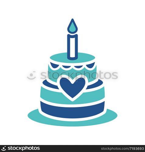 birthday cake icon design, flat style trendy collection