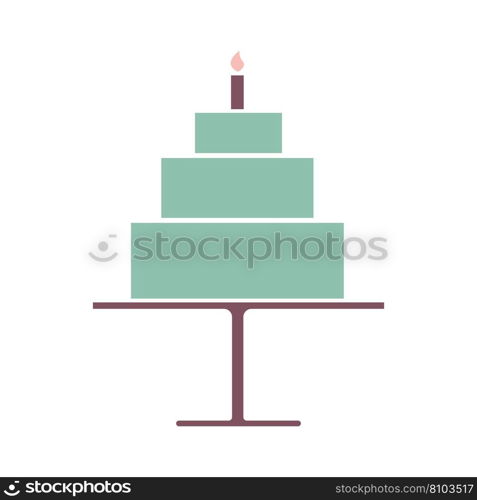 birthday cake icon in flat design.
