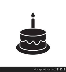 birthday cake icon in trendy flat design