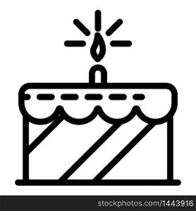 Birthday cake icon. Outline birthday cake vector icon for web design isolated on white background. Birthday cake icon, outline style