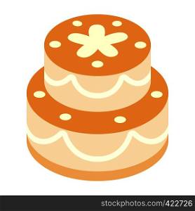 Birthday cake isometric 3d icon. Single symbol on a white background. Birthday cake isometric 3d icon