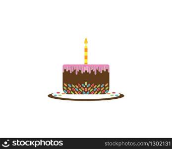 Birthday cake logo vector template