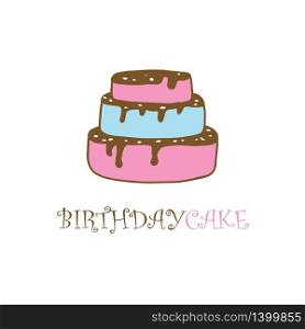 Birthday cake shop logo template design. Vector illustration.. Cake logo template design. Vector illustration.