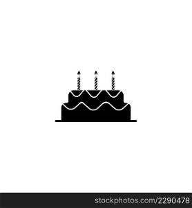 birthday cake vector icon illustration simple design