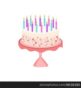 Birthday cake with candle decoration Royalty Free Vector
