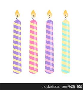 Birthday candles. Birthday Party Elements. Vector illustration. Birthday candles. Birthday Party Elements.