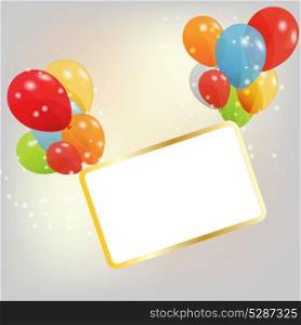 birthday card with colored ballons, vector illustration. EPS 10.v