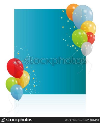 birthday card with colored balloons, vector illustration. EPS 10.
