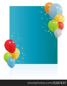 birthday card with colored balloons, vector illustration. EPS 10.