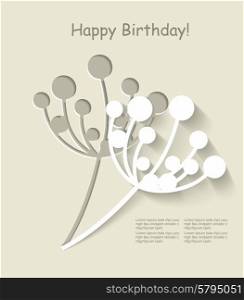 Birthday card with dandelion. Vector flower background