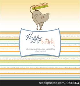birthday card with little cat