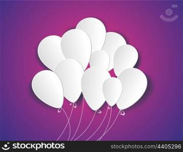 Birthday card with paper ballons