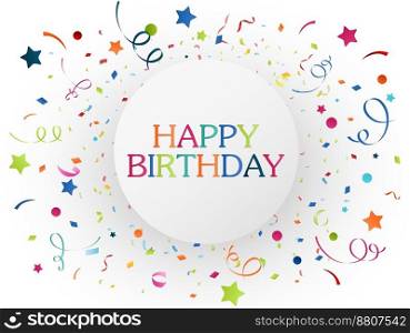Birthday celebration with colorful confetti vector image