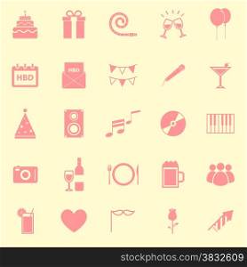 Birthday color icons on yellow backgound, stock vector