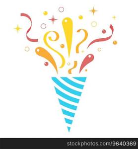 Birthday exploding party with stars Royalty Free Vector