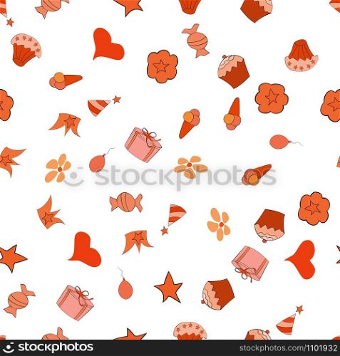birthday. For fabric, baby clothes, background, textile, wrapping paper and other decoration. Vector seamless pattern EPS 10. birthday. For fabric, baby clothes, background, textile, wrapping paper and other decoration. Repeating editable vector pattern. EPS 10