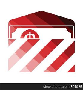 Birthday gift envelop icon with money . Flat color design. Vector illustration.