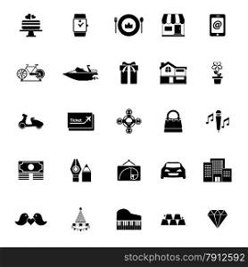 Birthday gift icons on white background, stock vector